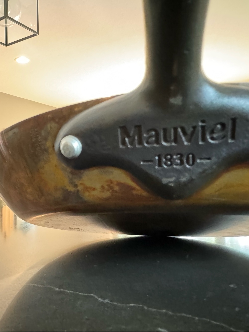 Mauviel Copper Fry Pan with Black Iron Handle